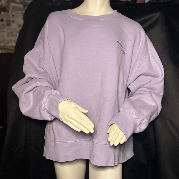 TNA COZYAF Fleece Lavender Crewneck Sweatshirt - Picture 3 of 5